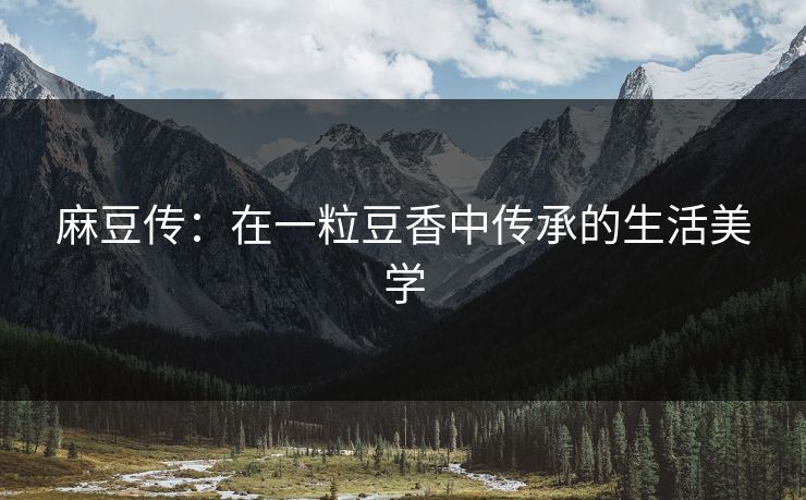 麻豆传：在一粒豆香中传承的生活美学