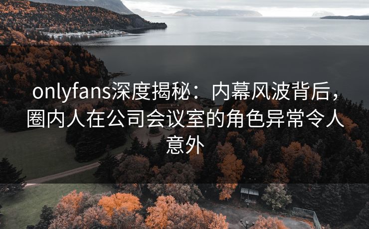 onlyfans深度揭秘：内幕风波背后，圈内人在公司会议室的角色异常令人意外