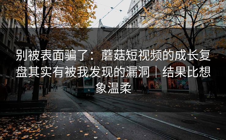 别被表面骗了：蘑菇短视频的成长复盘其实有被我发现的漏洞｜结果比想象温柔
